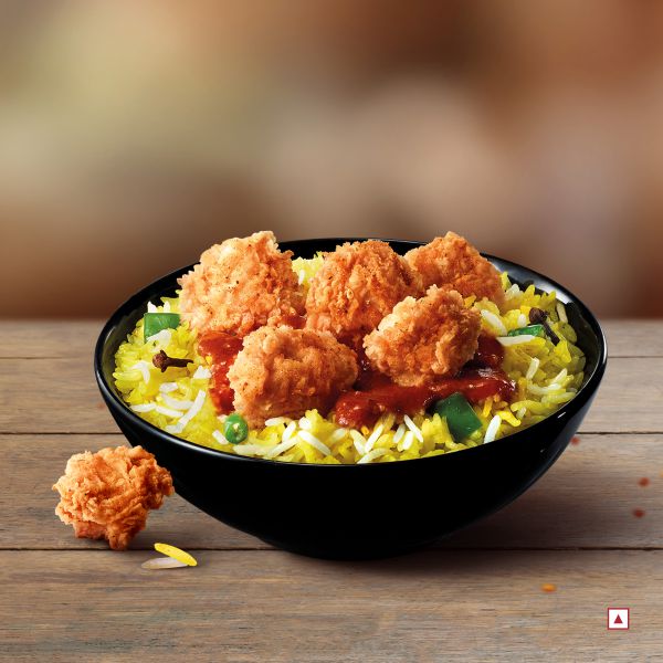 Popcorn Chicken Rice Bowl - Biryani Style