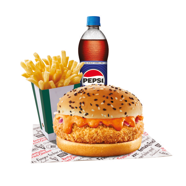 Chicken Kebab Burger Fries Meal