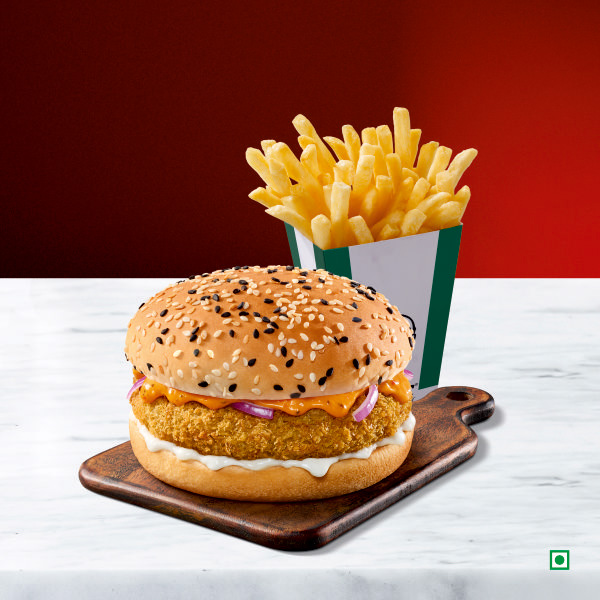 Chana Burger With Reg Fries