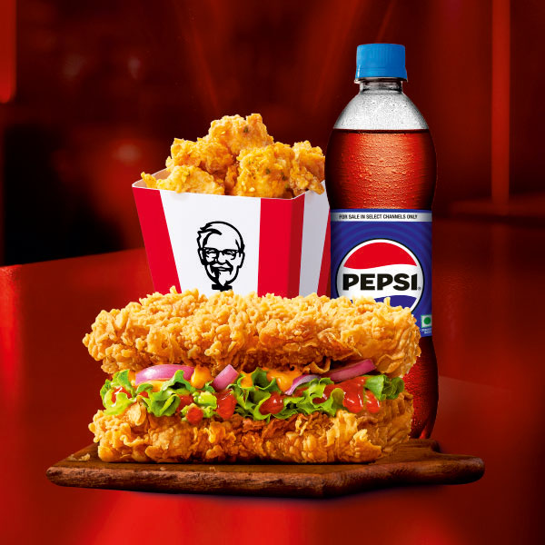Double Down Burger & Popcorn Meal